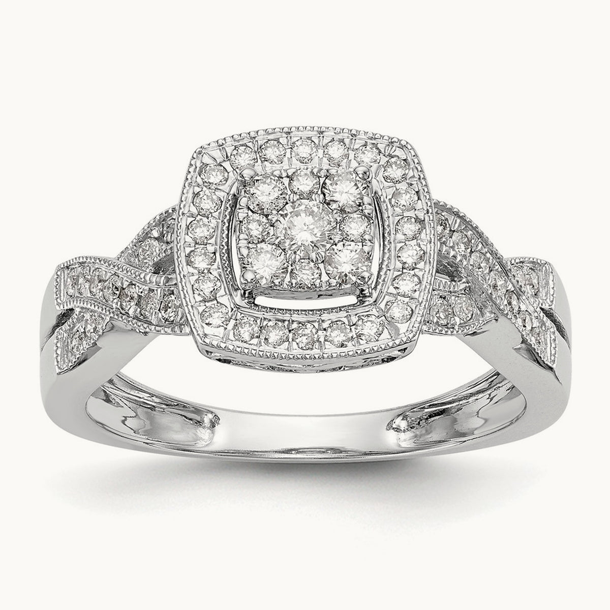 Complete Diamond Cluster Engagement Ring — photo set
