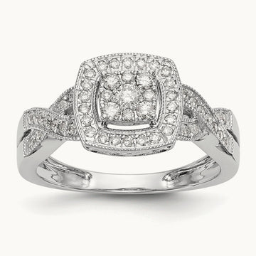 Complete Diamond Cluster Engagement Ring — photo set