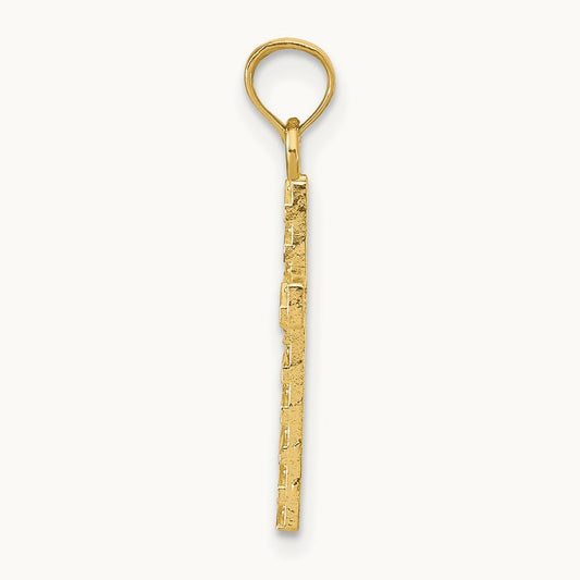 D/C Cross Pendant — 14K Yellow Gold