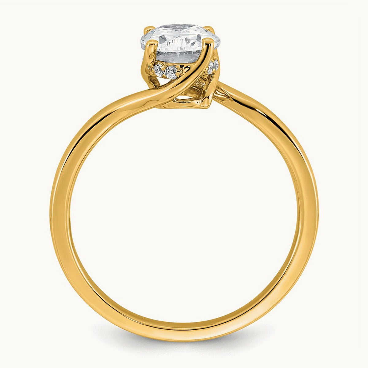 Oval Center Twist Ring, 1.00 ct tw Lab-Grown Diamond