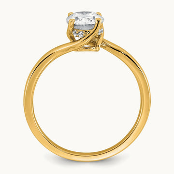 Oval Center Twist Ring, 1.00 ct tw Lab-Grown Diamond