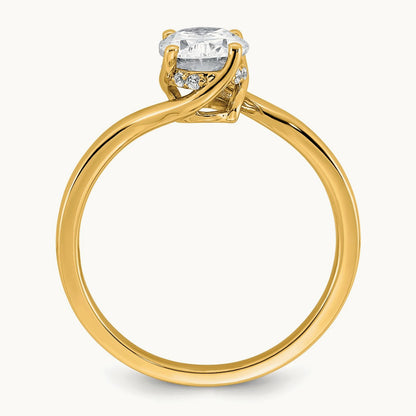 Oval Center Twist Ring, 1.00 ct tw Lab-Grown Diamond