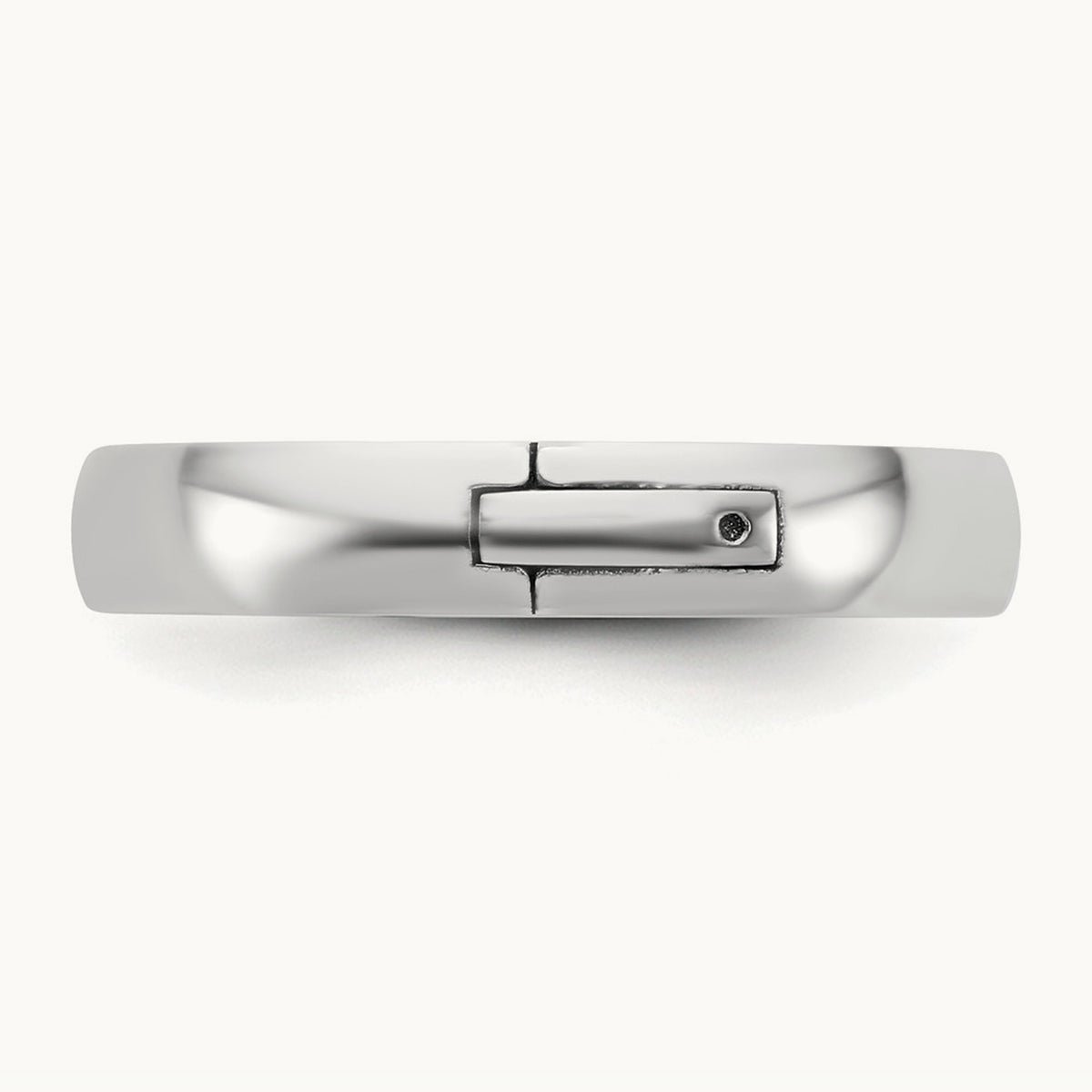 CLIQ Hinged Half Round Wedding Band, 4mm, 14K White Gold