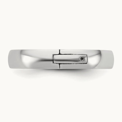 CLIQ Hinged Half Round Wedding Band, 4mm, 14K White Gold