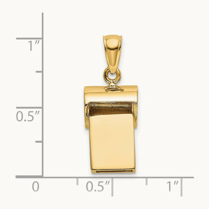 3-D Whistle Charm, 14K