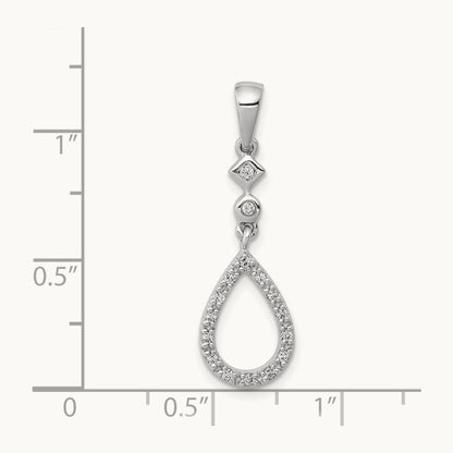 1/8ct. Vintage Teardrop Diamond Pendant, 14K White Gold