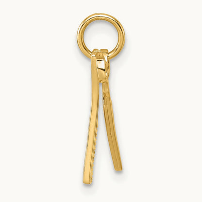 Fancy Comb and Scissors Pendant, 14K Yellow Gold