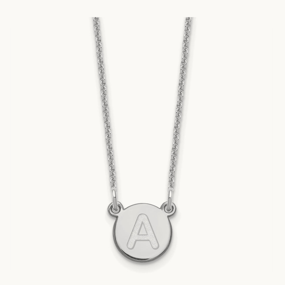 Tiny Circle Block Initial Necklace