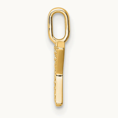 Diamond Letter X Initial Pendant, 14K Gold