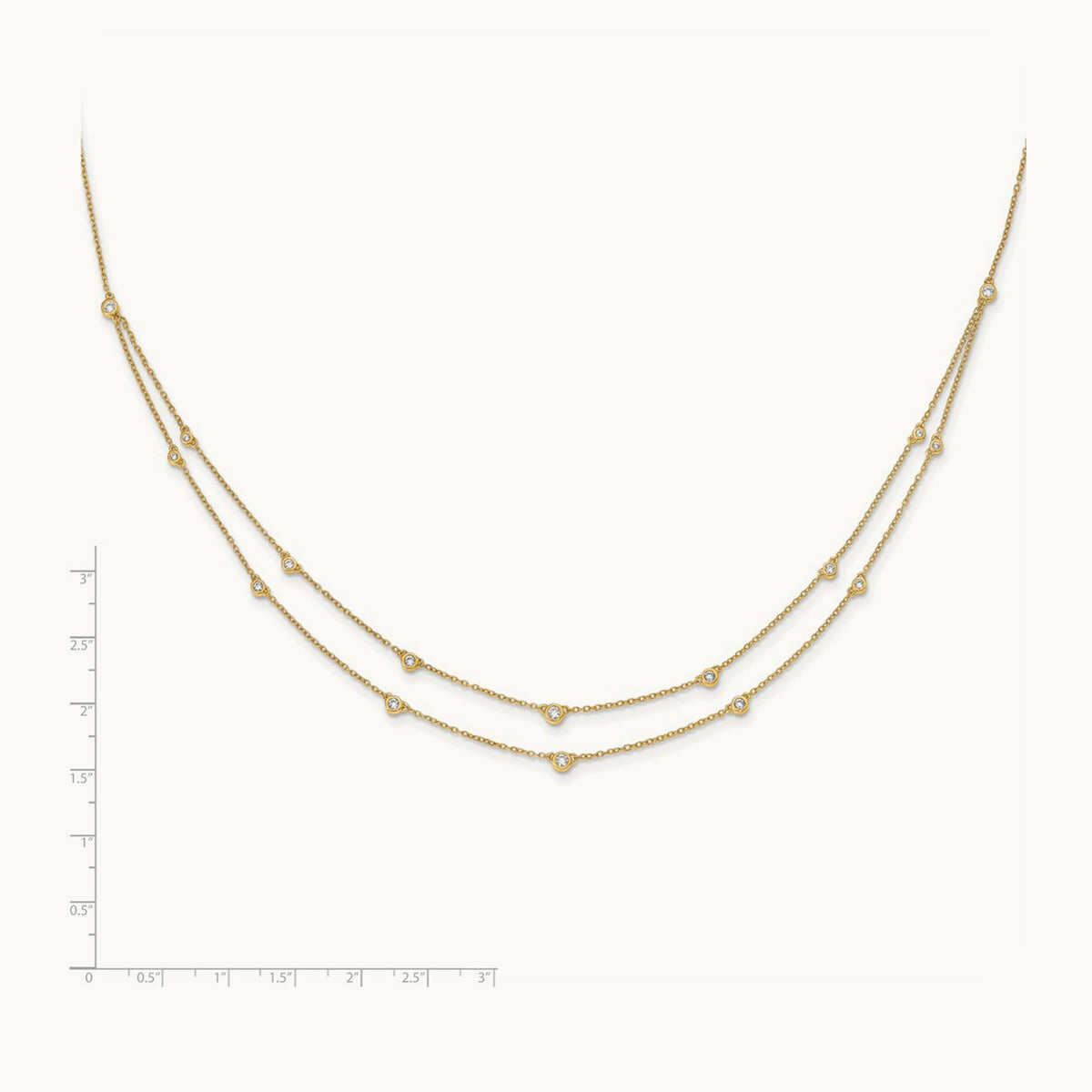 16 Station Necklace, 0.50 ct tw Lab-Grown Diamond — 14K Yellow Gold