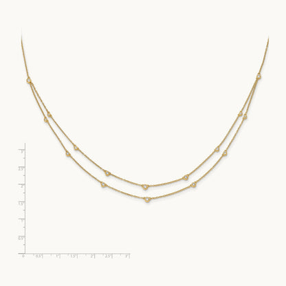 16 Station Necklace, 0.50 ct tw Lab-Grown Diamond — 14K Yellow Gold
