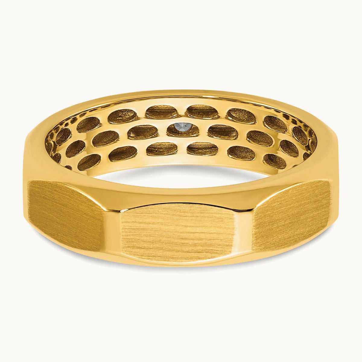 Setting: IB Goodman Men's Satin Diamond Ring Mounting, 14K Gold — 14K Yellow Gold