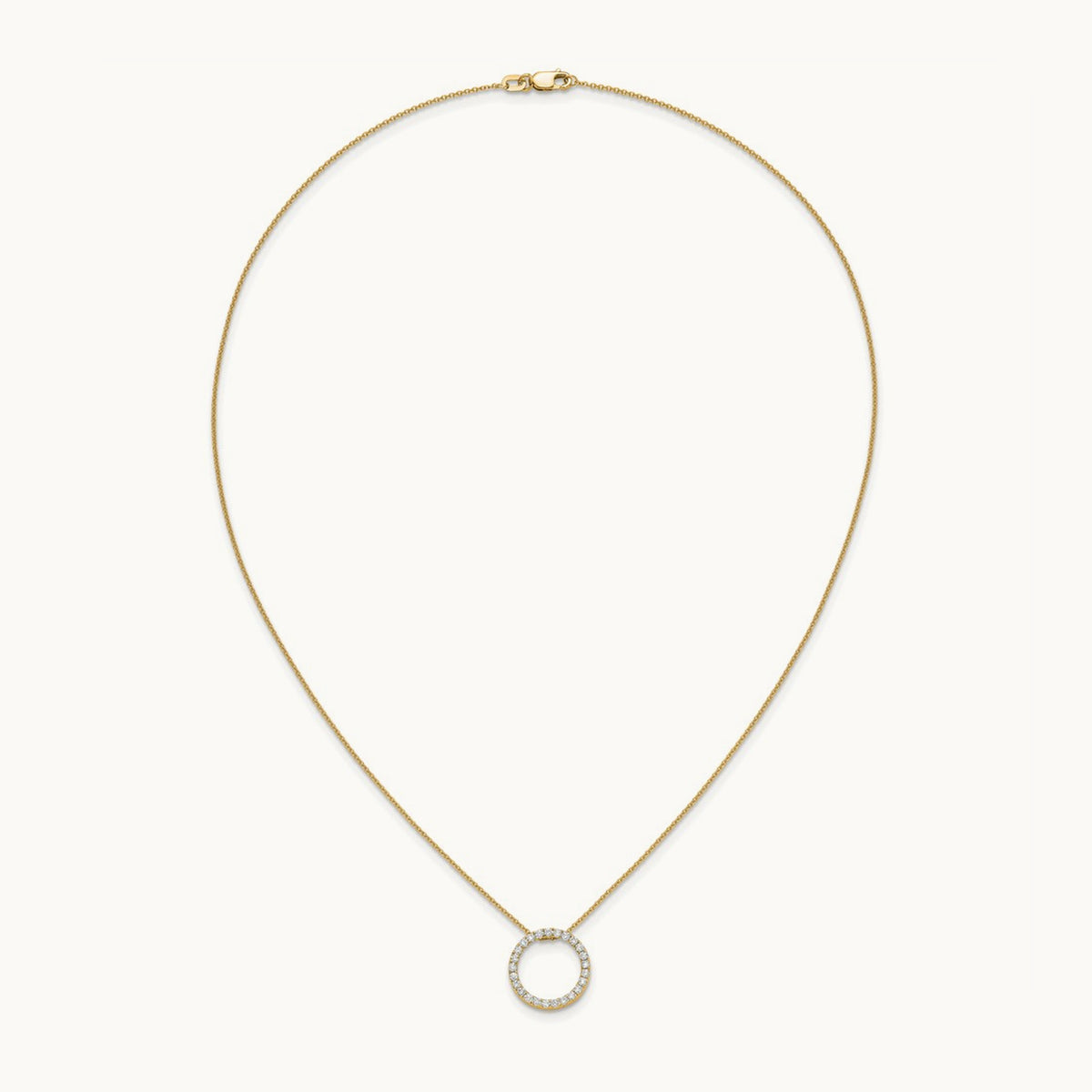 Diamond Circle 18 inch Necklace — 14K Yellow Gold, 0.5 ct