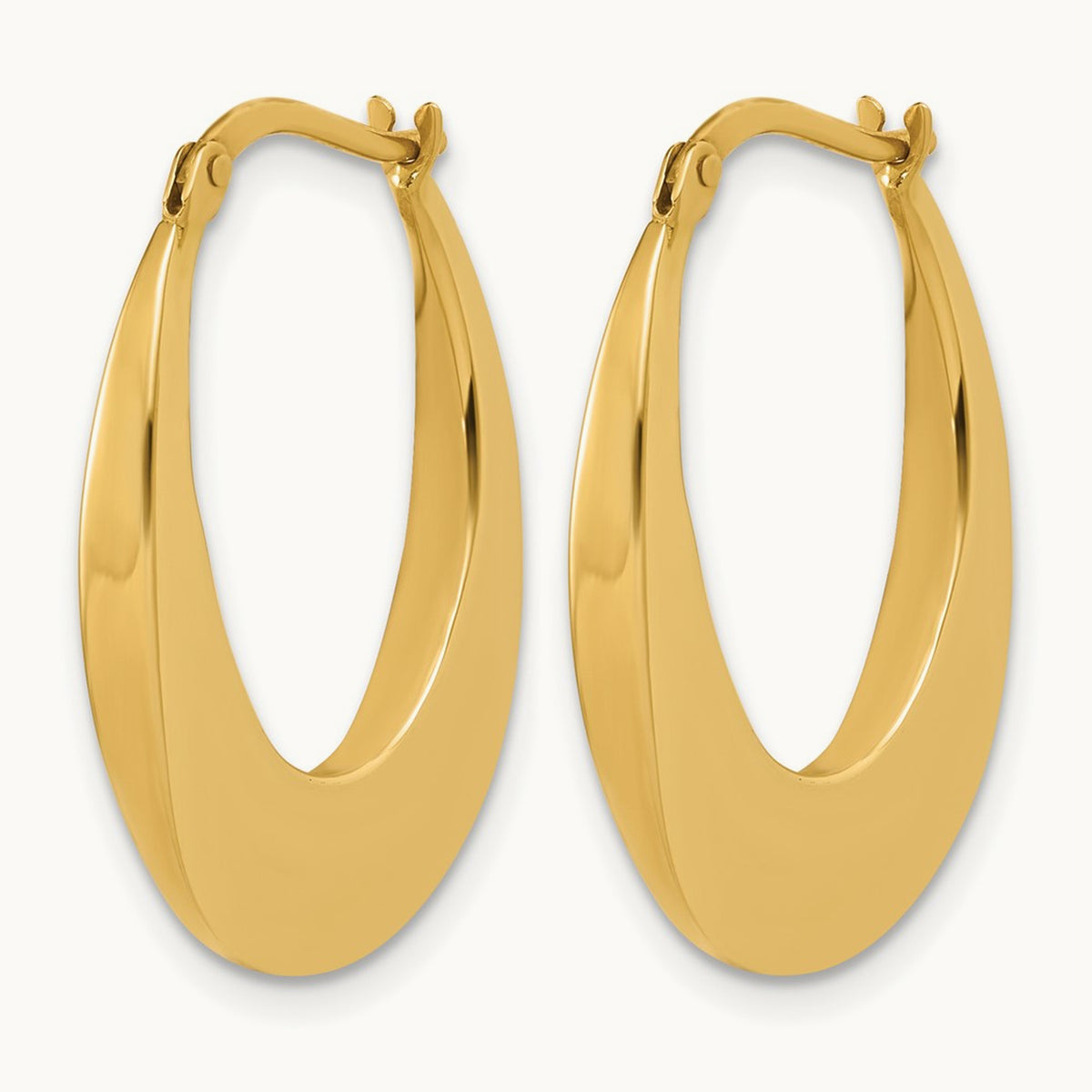 Polished Fancy Oval Hoop Earrings — Leslie's