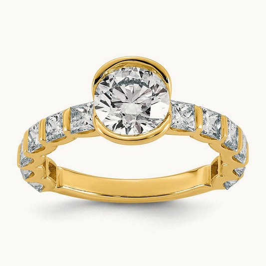 Round Center Ring, 3.00 ct tw Lab-Grown Diamond
