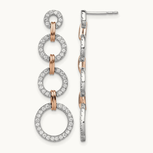 Circle Post Dangle Earrings, 0.50 ct tw Lab-Grown Diamond