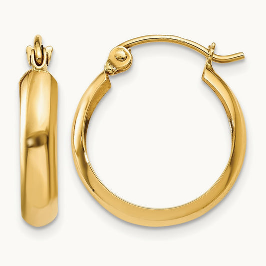 Polished Hoop Earrings — 14K Yellow Gold