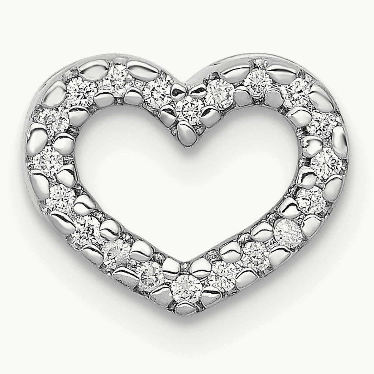 1/15ct. Diamond Heart Chain Slide — 14K White Gold