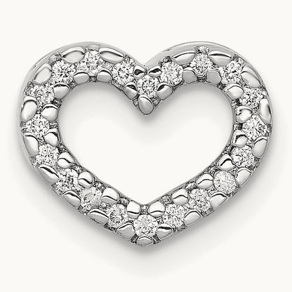 1/15ct. Diamond Heart Chain Slide — 14K White Gold