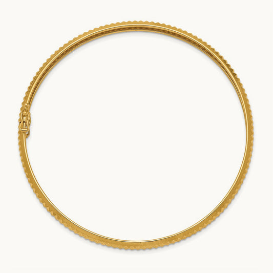 Polished Textured Flexible Bangle, 14K Yellow Gold