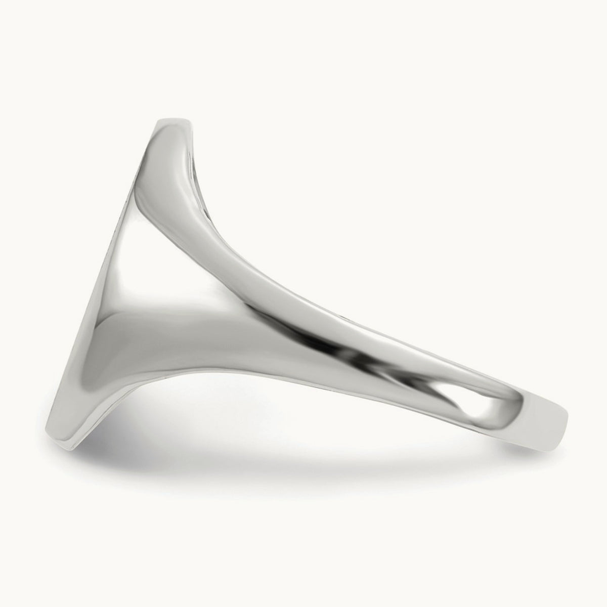 9.0x14. Closed Back Signet Ring, 0mm, 14K White Gold