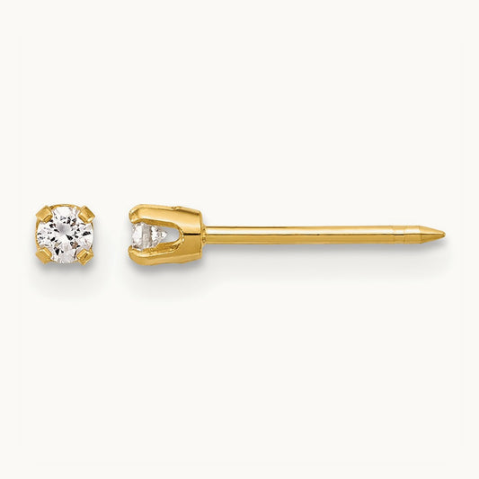 Inverness 14k Polished .10ct Lab Grown Diamond Stud Earrings, 2.4mm
