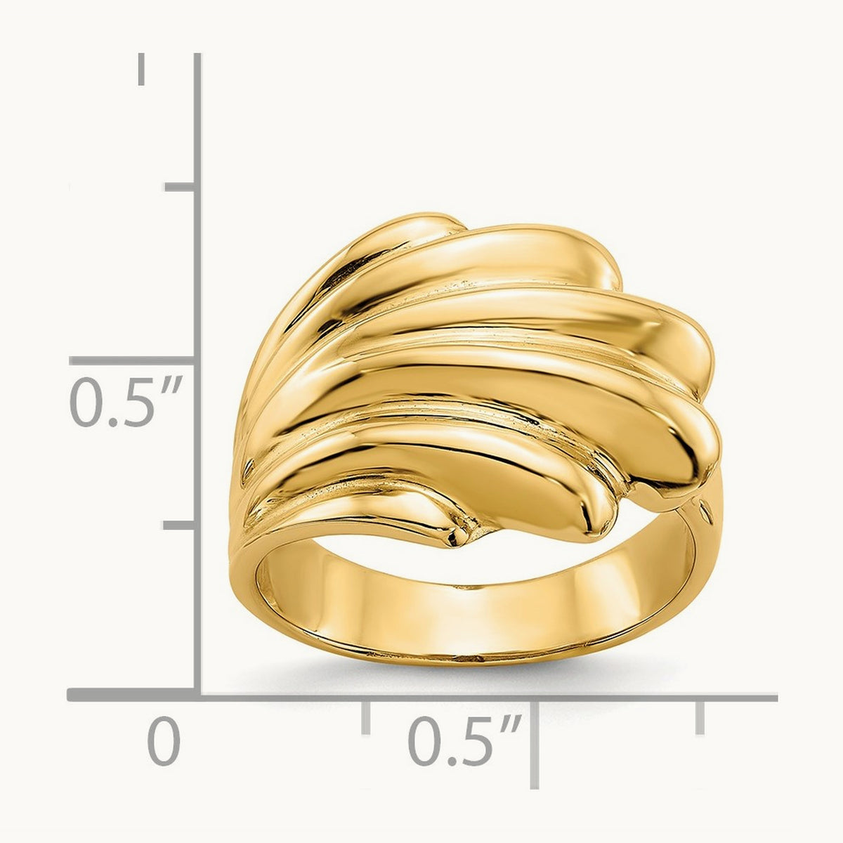 High Polished Dome Ring, 14K