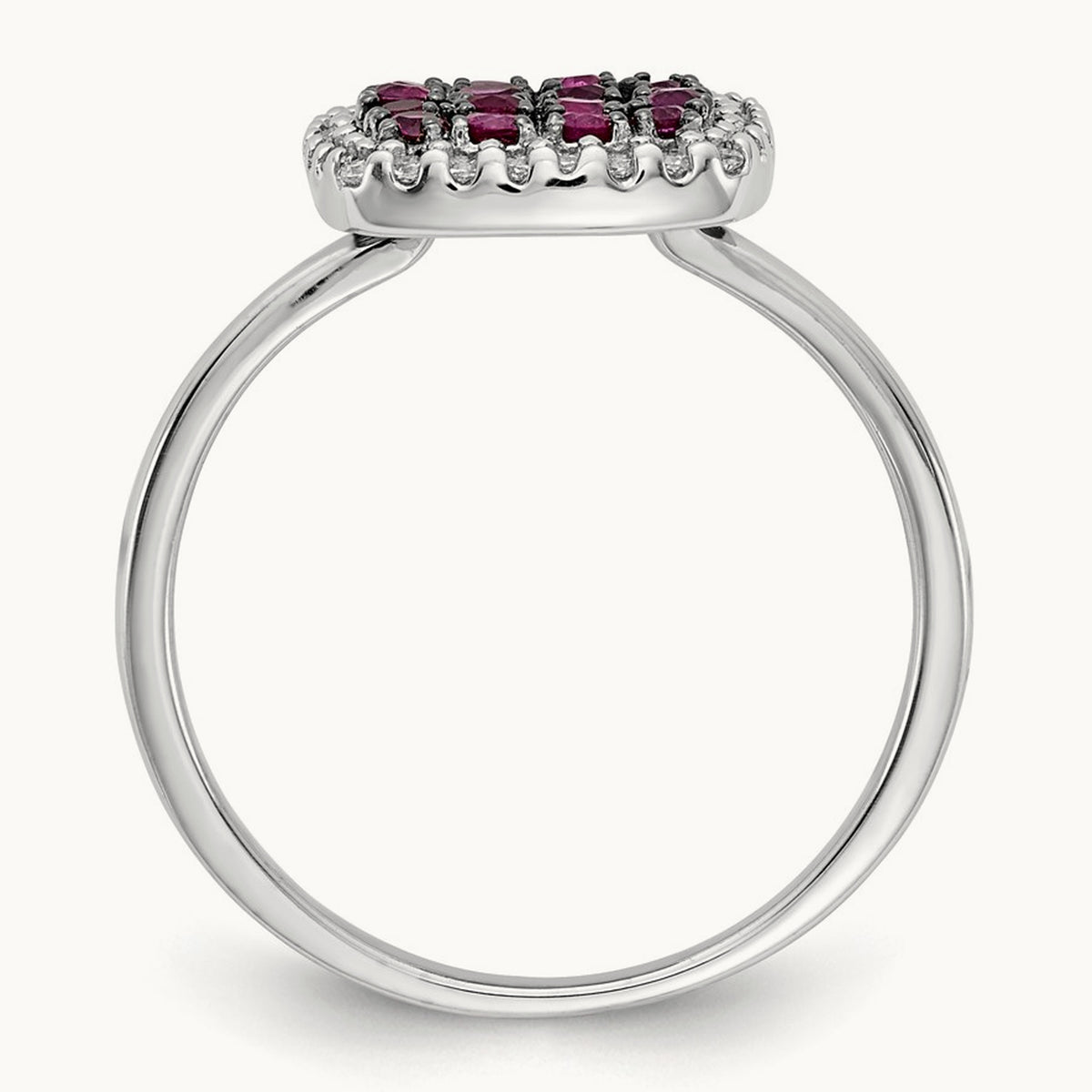 Diamond and Ruby Ring, 14K White Gold