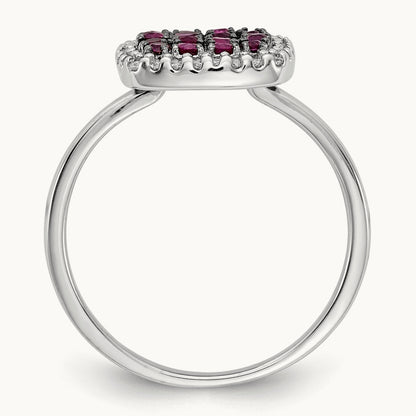 Diamond and Ruby Ring, 14K White Gold