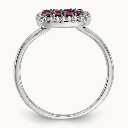 Diamond and Ruby Ring, 14K White Gold