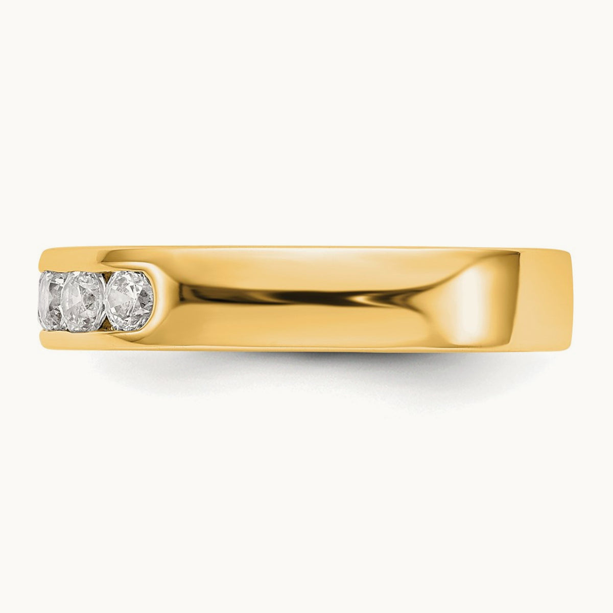 Setting: 5- Stone Closed Channel Band Mounting, 2.9mm, 14K Gold — 14K Yellow Gold