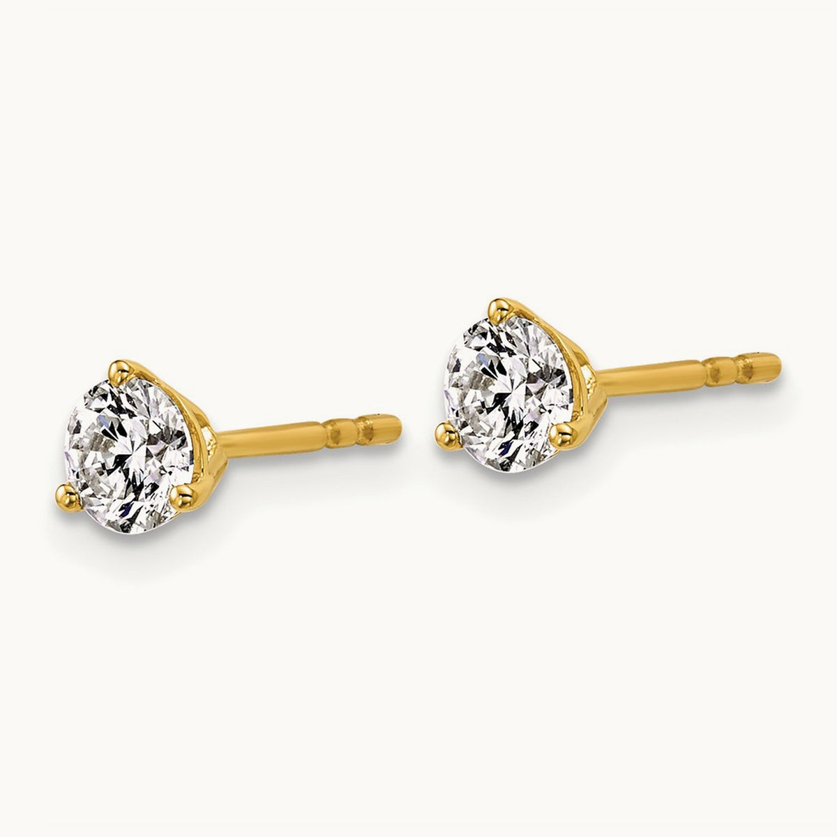 Round Stud Earrings, 0.10-6.00 ct tw Lab-Grown Diamond — 3/4 ct, 18K Yellow Gold