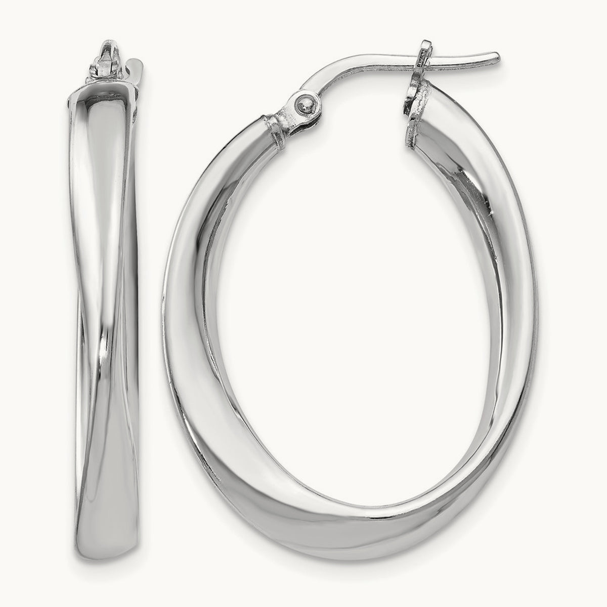 RH- Polished Twisted Oval Hoop Earrings — Leslie's — 31mm