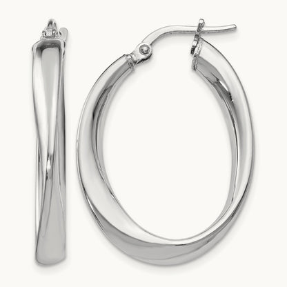 RH- Polished Twisted Oval Hoop Earrings — Leslie's — 31mm