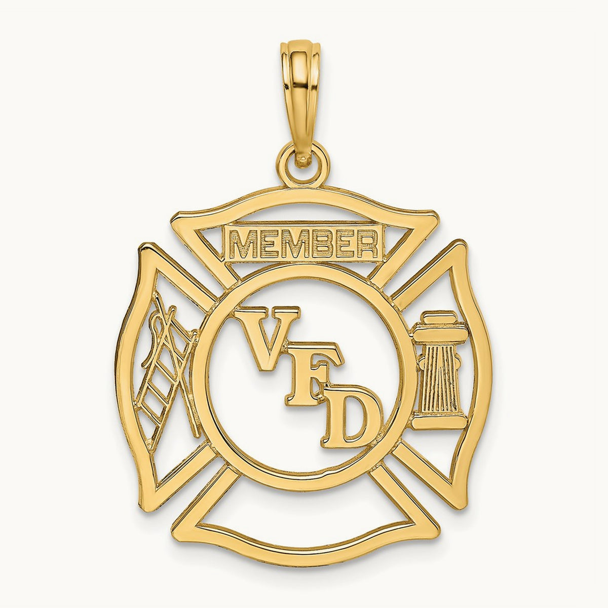 VFD Member Shield Charm — 14K Yellow Gold