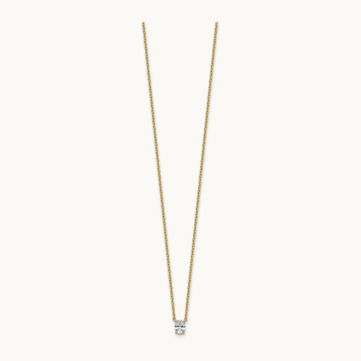 Oval Pendant Necklace, 0.25-4.00 ct tw Lab-Grown Diamond — 1/4 ct, VS (Best), 14K Yellow Gold
