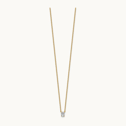 Oval Pendant Necklace, 0.25-4.00 ct tw Lab-Grown Diamond — 1/4 ct, VS (Best), 14K Yellow Gold