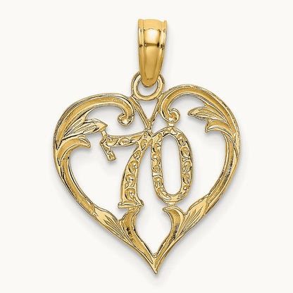 70 In Heart Charm, 14K