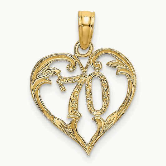 70 In Heart Charm, 14K