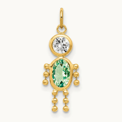 August Boy Birthstone Charm, 14K