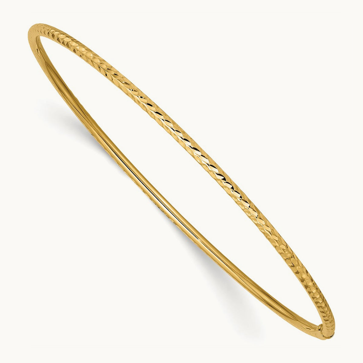 Diamond-cut Tube Slip-on Bangle — 2mm