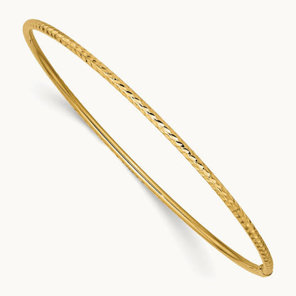 Diamond-cut Tube Slip-on Bangle — 2mm