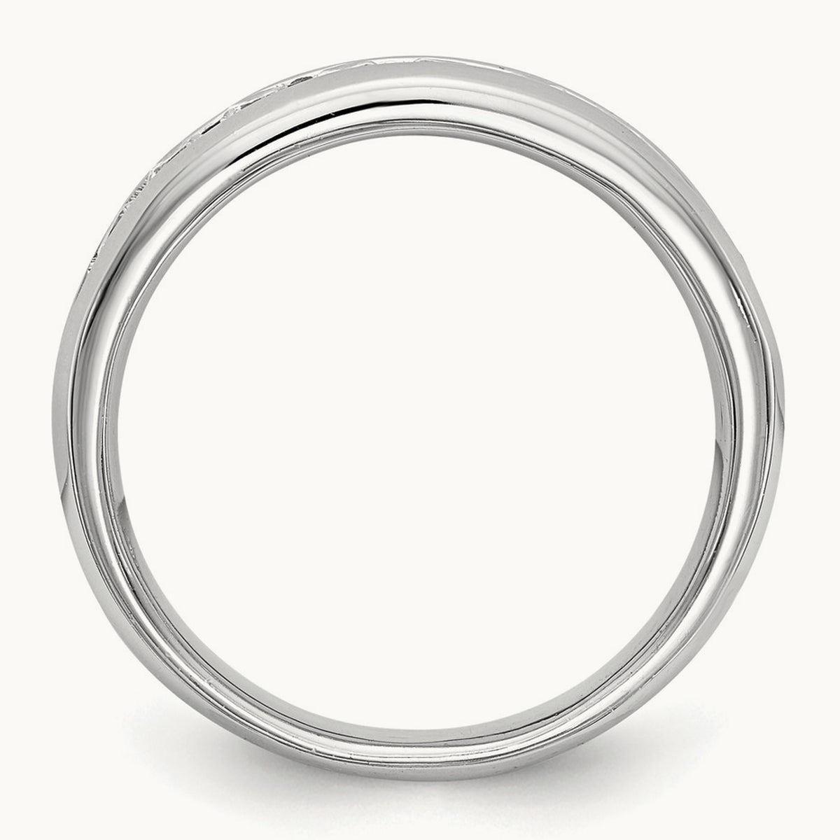 9-Stone Diamond Channel Band, 14K White Gold