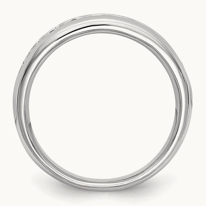 9-Stone Diamond Channel Band, 14K White Gold