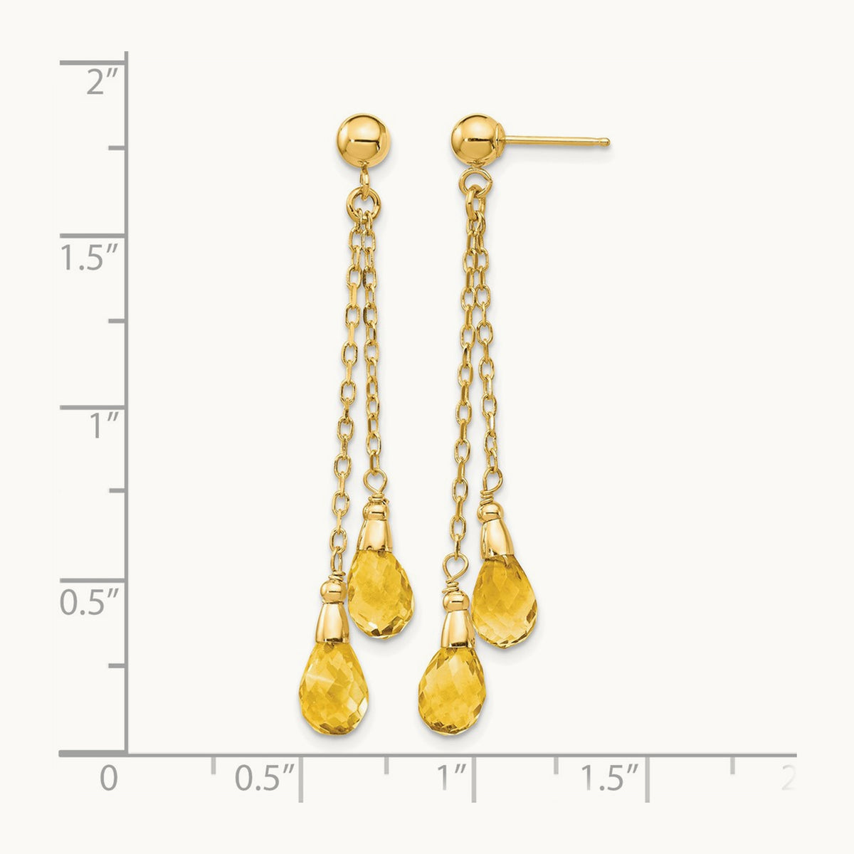 Citrine Dangle Earrings, 14K
