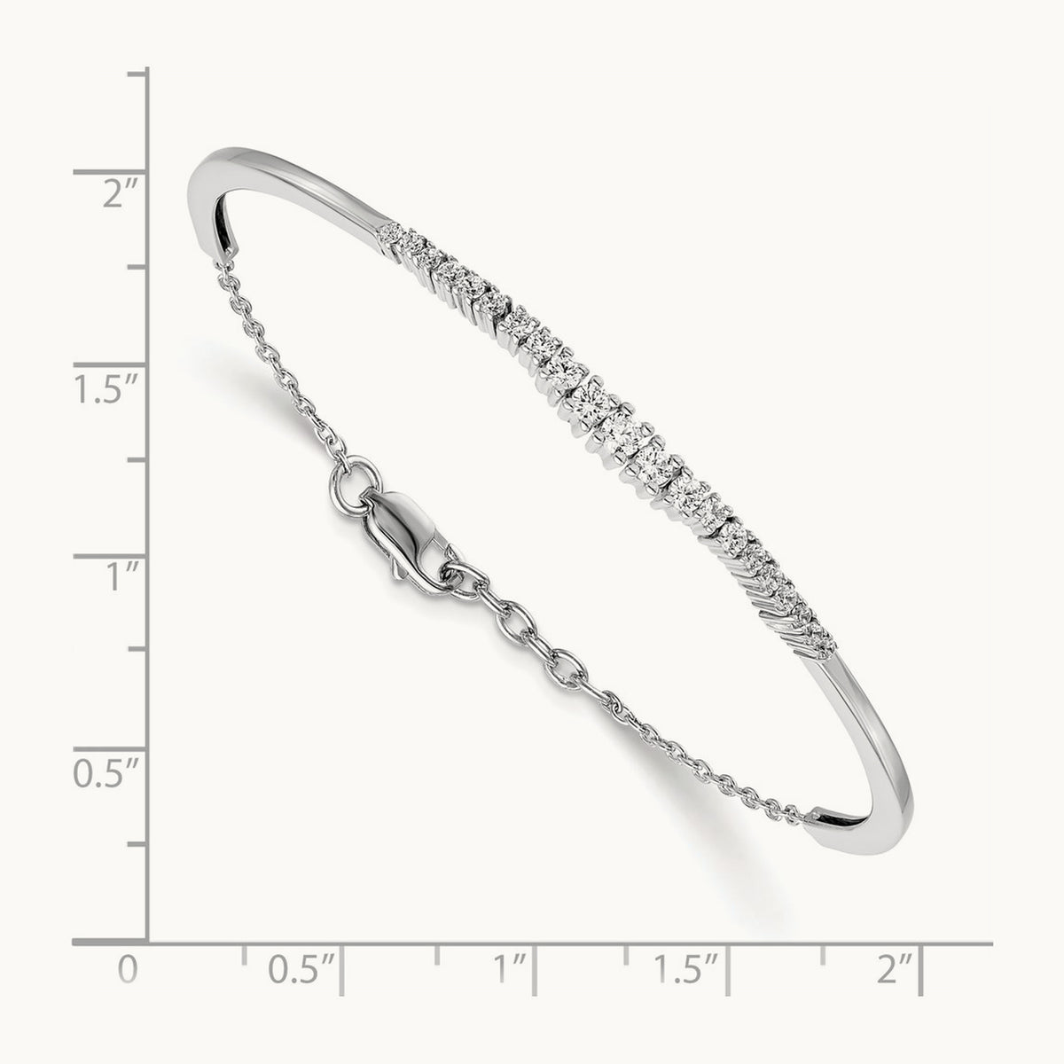 Graduated Bangle, 0.75 ct tw Lab-Grown Diamond — 14K White Gold