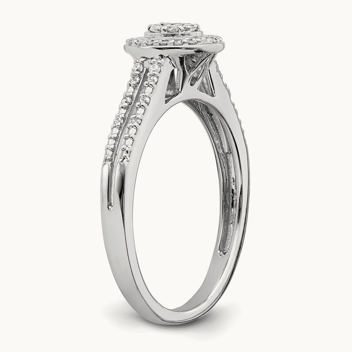 Diamond Cluster Complete Engagement Ring — photo set