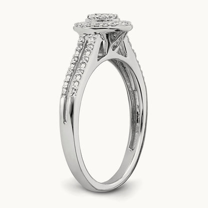 Diamond Cluster Complete Engagement Ring — photo set