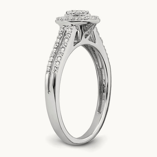 Diamond Cluster Complete Engagement Ring — photo set
