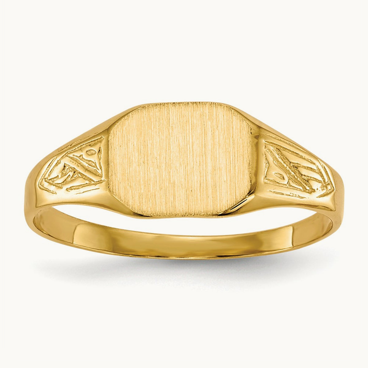 8.5x7. Open Back Signet Ring, 0mm, 14K